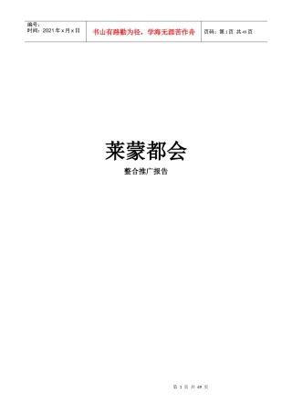 某国际商业中国街区商业项目整合推广教材