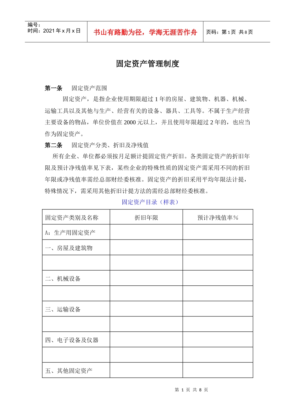 某咨询－某公司资产管理制度_第1页