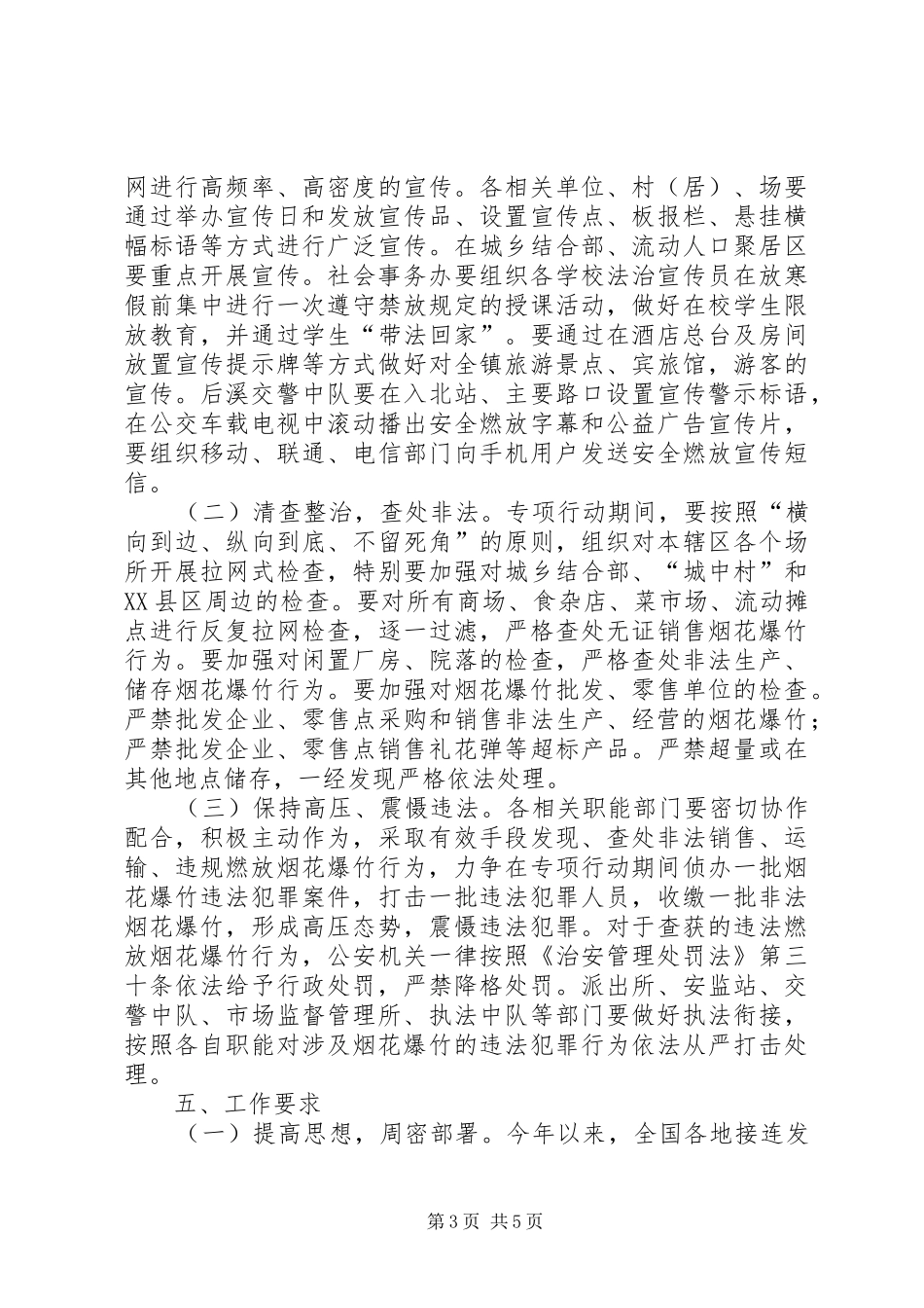 XX年春节期间烟花爆竹查非专项行动实施方案_第3页