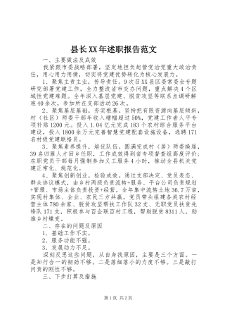 县长述职报告范文