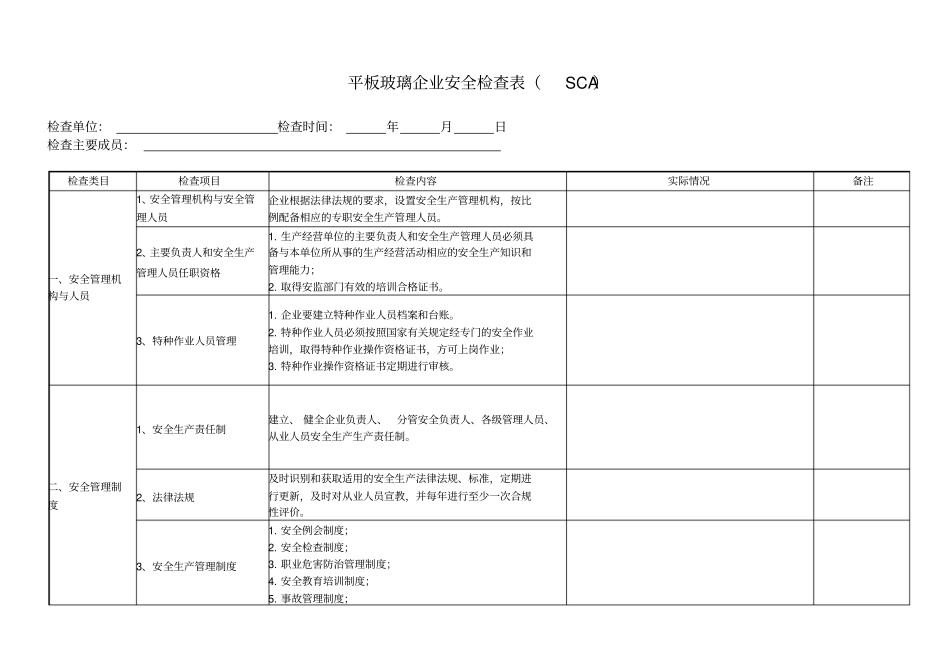 制造企业安全检查表(SCA)_第1页