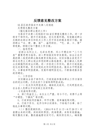 反馈意见整改实施方案