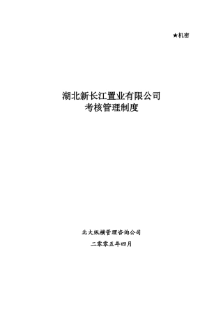 某咨询—湖北新长江考核管理制度