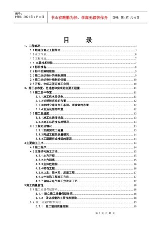 某县城东站施工管理报告