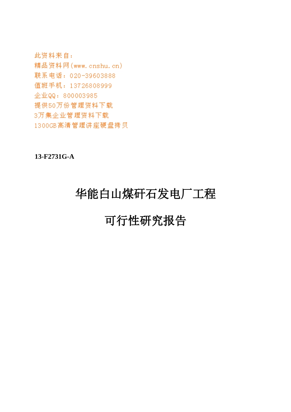 某发电厂工程可行性研究报告_第1页