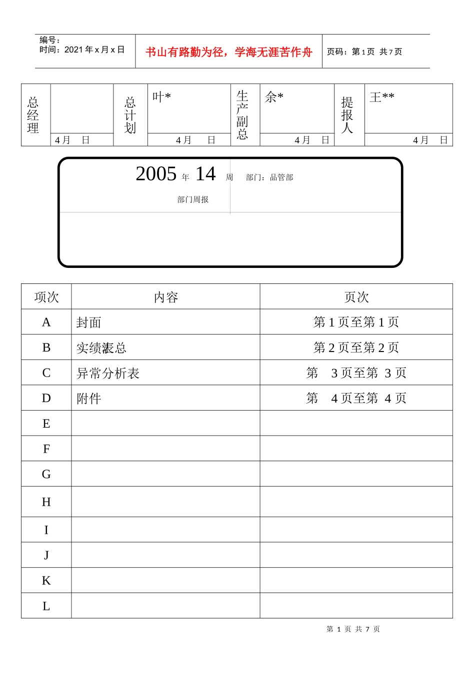 某厂14品管周报表(doc6)(1)_第1页