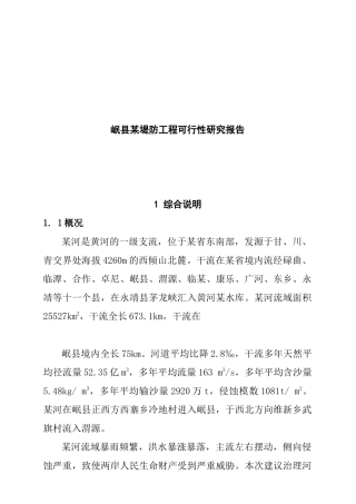 某堤防工程可行性研究报告