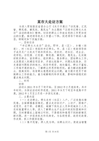 某市大走访实施方案
