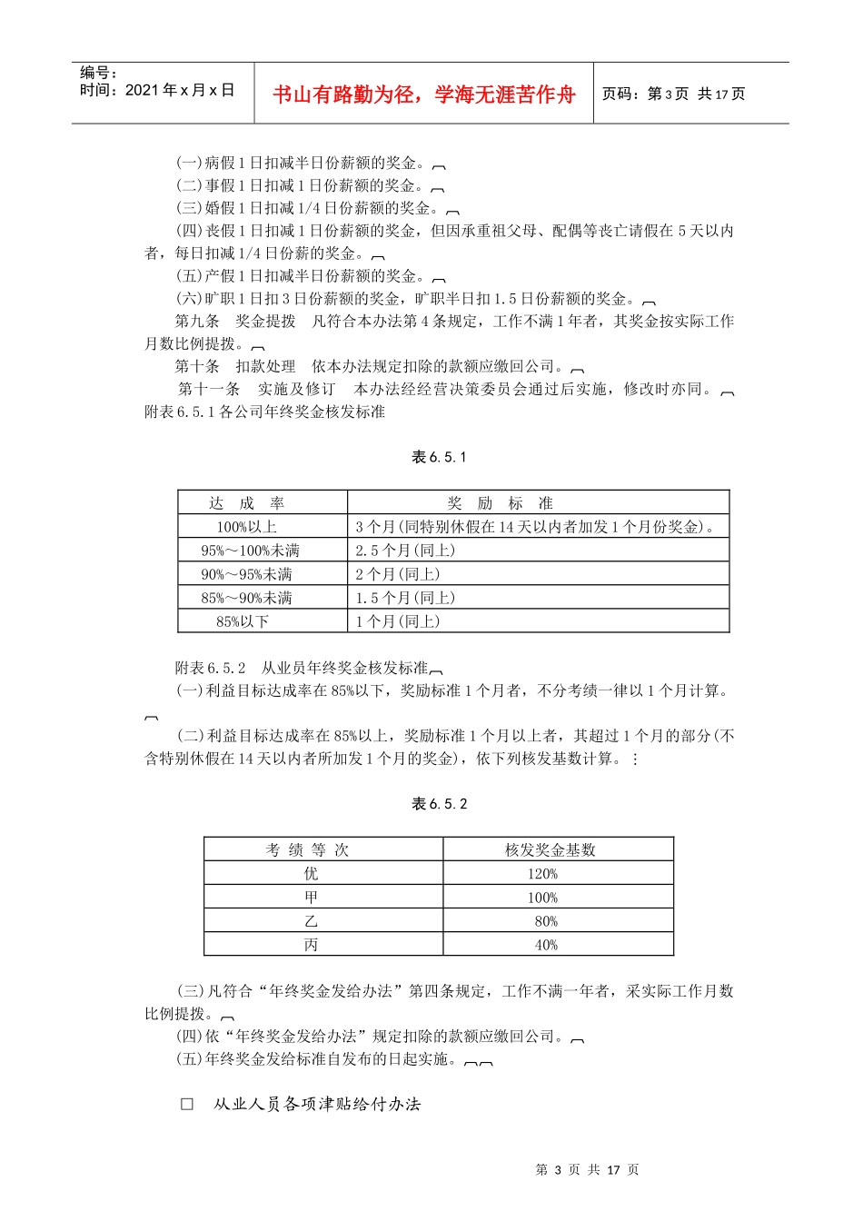 某地产奖金管理制度_第3页