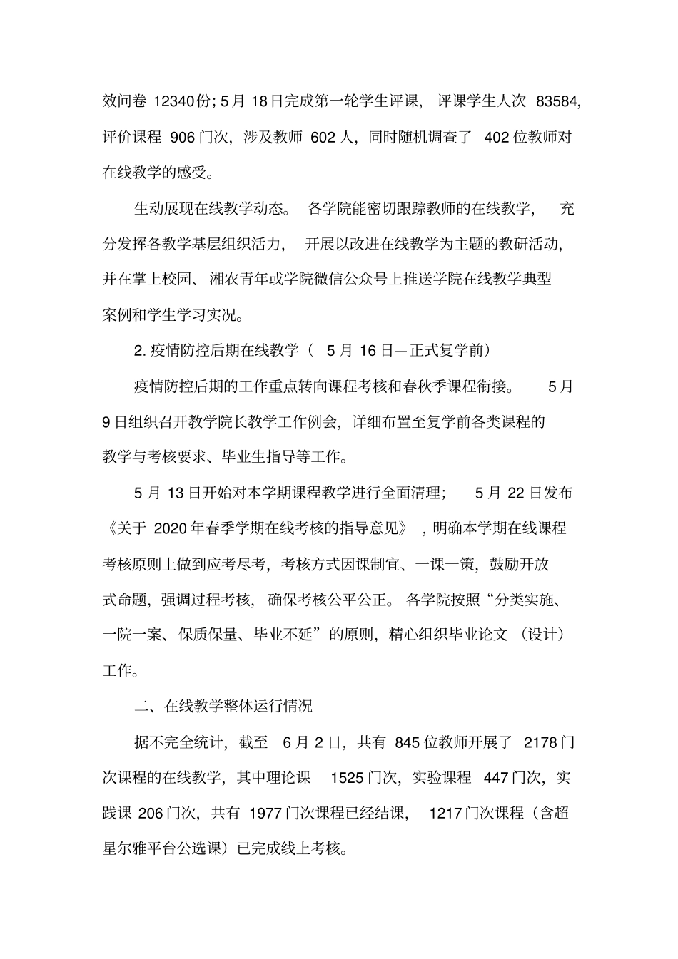 学院2020年春季学期本科在线教学总结_第2页