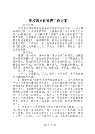 学校园文化建设工作实施方案