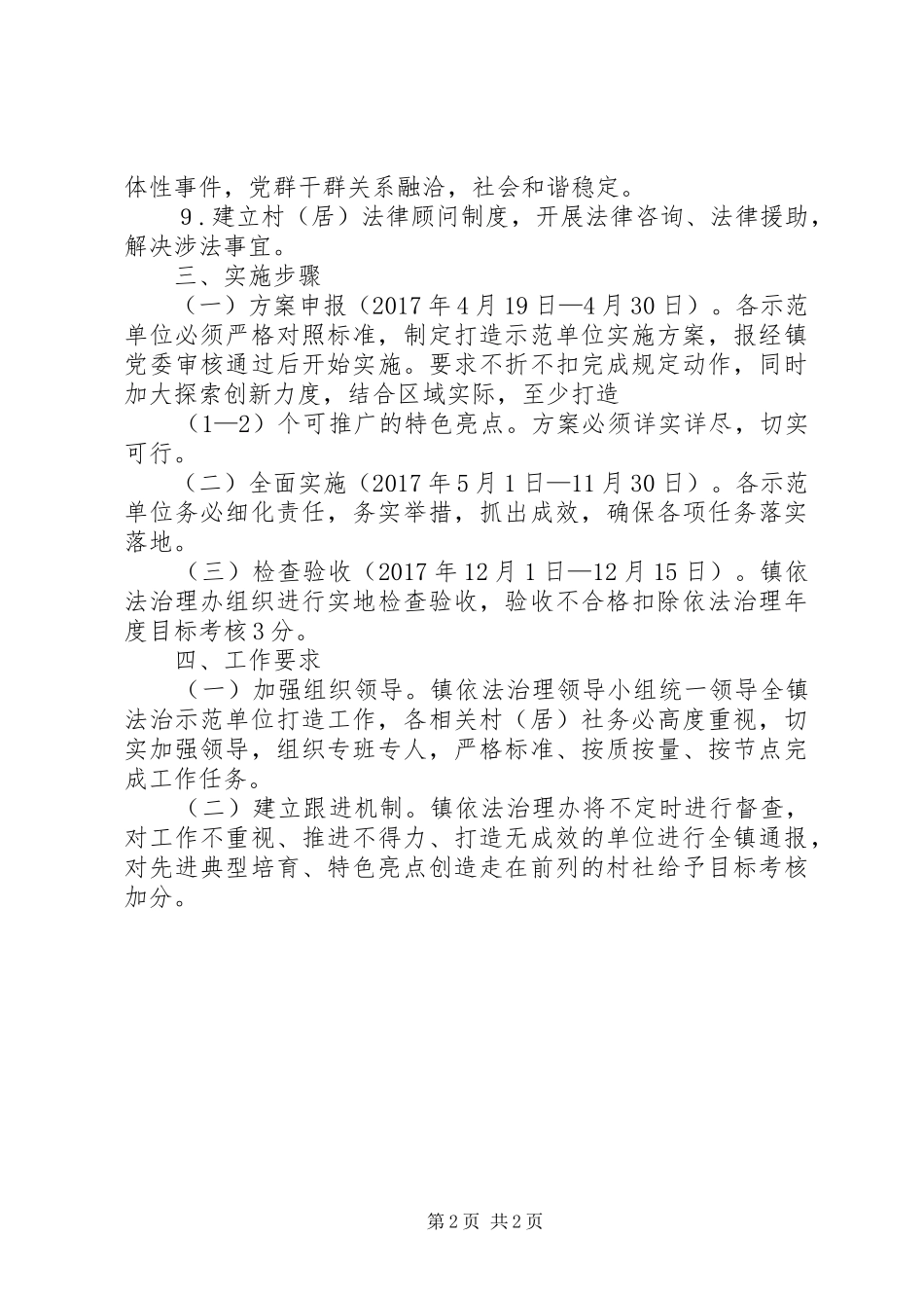 关于创建依法治理示范单位的方案_第2页