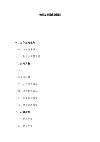 创业公司发展战略及规划