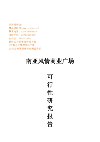 某商业广场可行性研究报告
