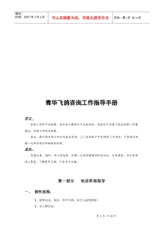 某咨询公司工作指导手册