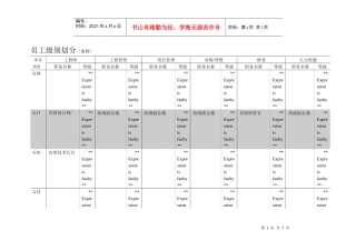 某国际著名企业员工系列划分及薪资级别案例