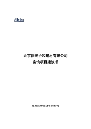 某咨询、昂博普亚项目计划书
