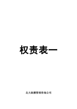 某咨询广西创新港湾项目权责表一