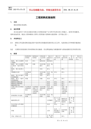 某地产工程采购实施细则