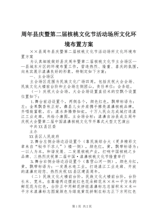 周年县庆暨第二届核桃文化节活动场所文化环境布置实施方案