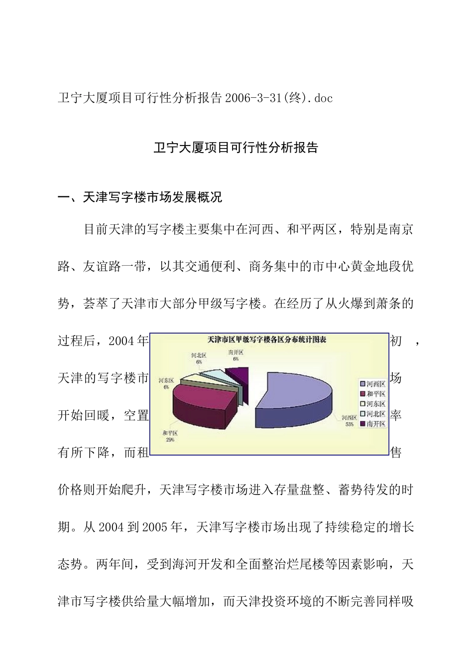 某大厦项目可行性分析报告_第1页