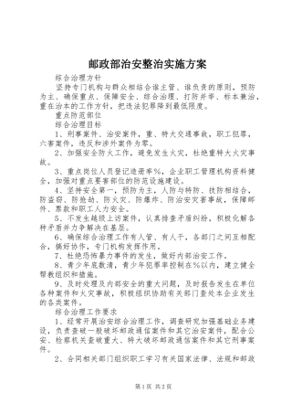 邮政部治安整治方案