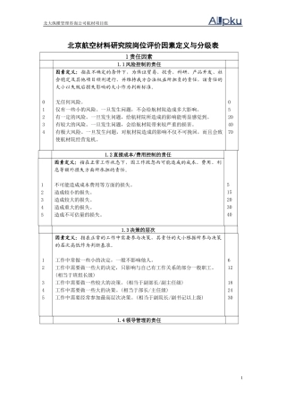 某咨询—北京航材北京航空材料研究院岗位评价因素定义与分级表