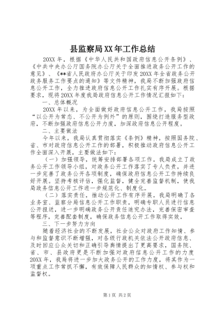 县监察局工作总结