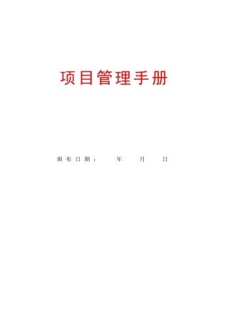 某公司项目管理手册