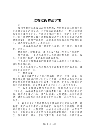 立查立改整治实施方案