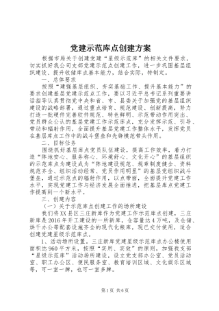 党建示范库点创建实施方案