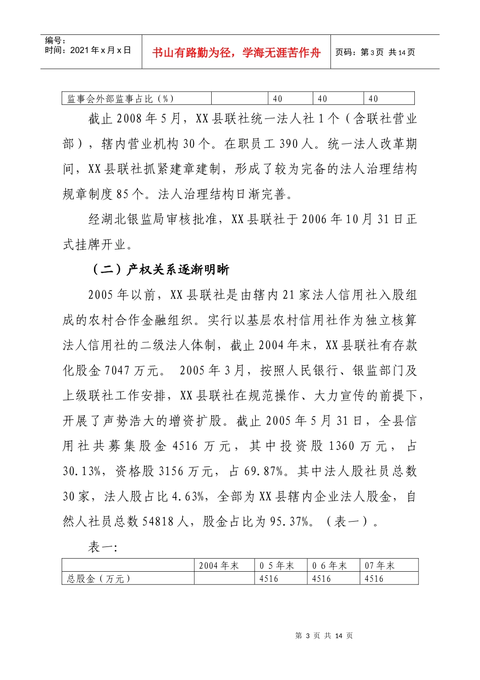 某县联社产权结构和管理体制调研报告_第3页
