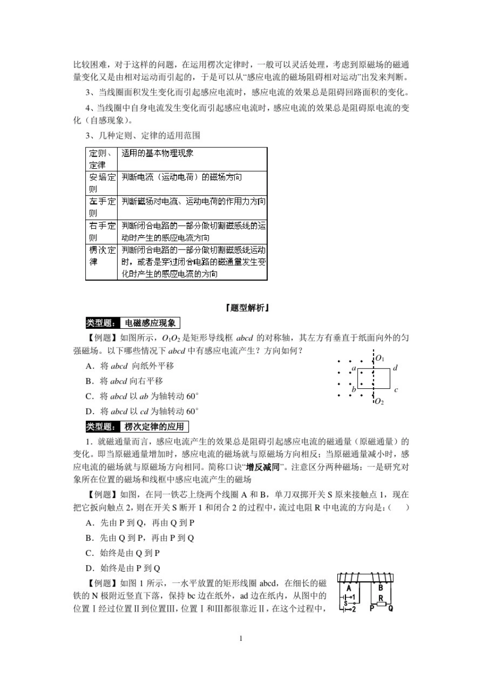 1电磁感应知识点与习题(有答案)_第3页