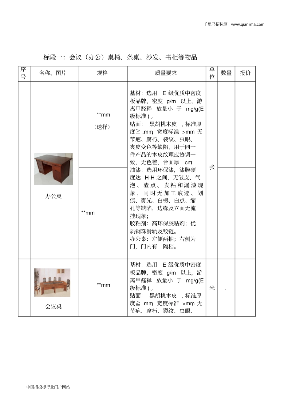 办公(会议)桌椅、文件(图书)柜、报告厅座椅等项目招投标书范本_第3页