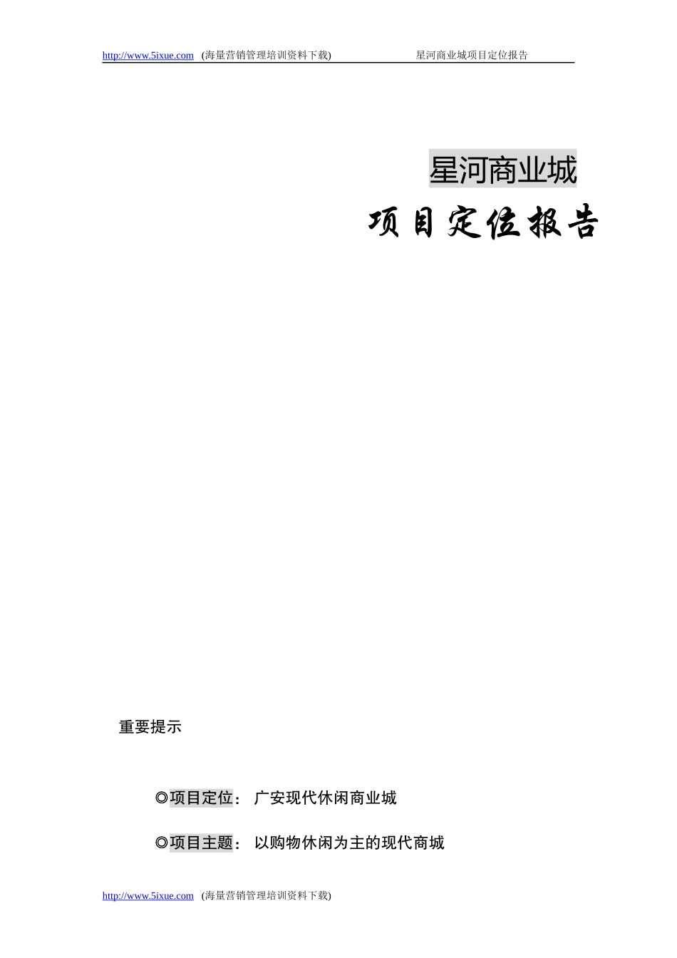 某商业城项目定位报告(DOC 63页)_第1页