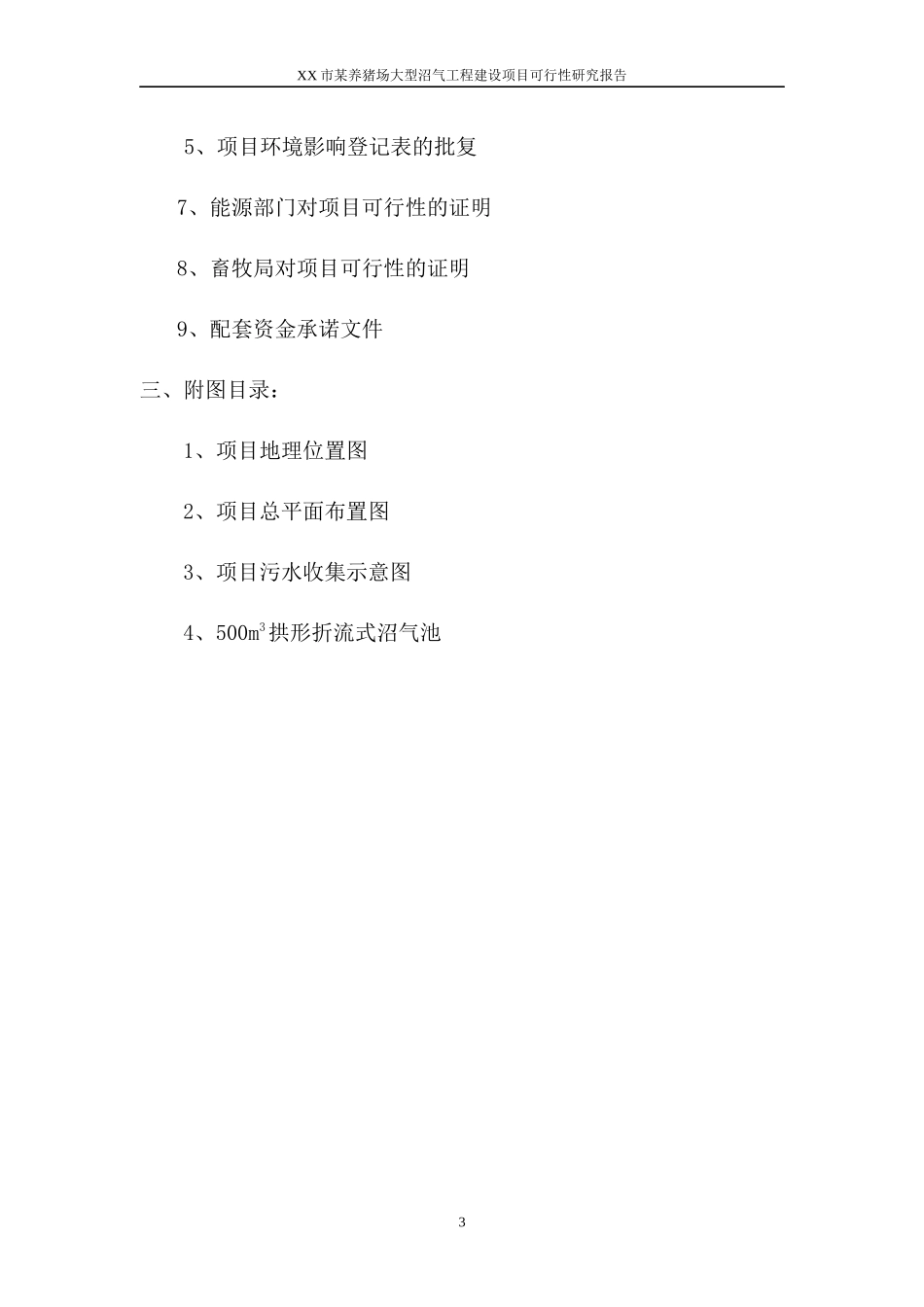 某养猪场大型沼气工程建设项目可行性研究报告_第3页