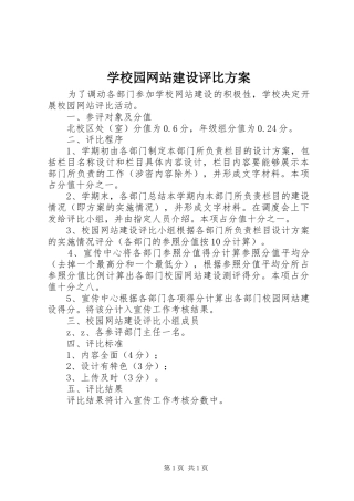 学校园网站建设评比实施方案