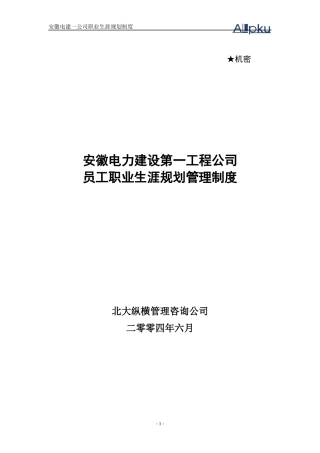 某咨询—安徽电建0710安徽电建一公司职业生涯规划制度f