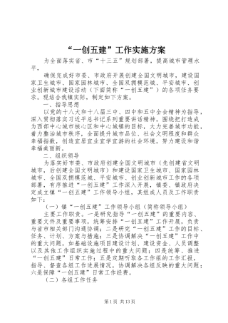 “一创五建”工作方案