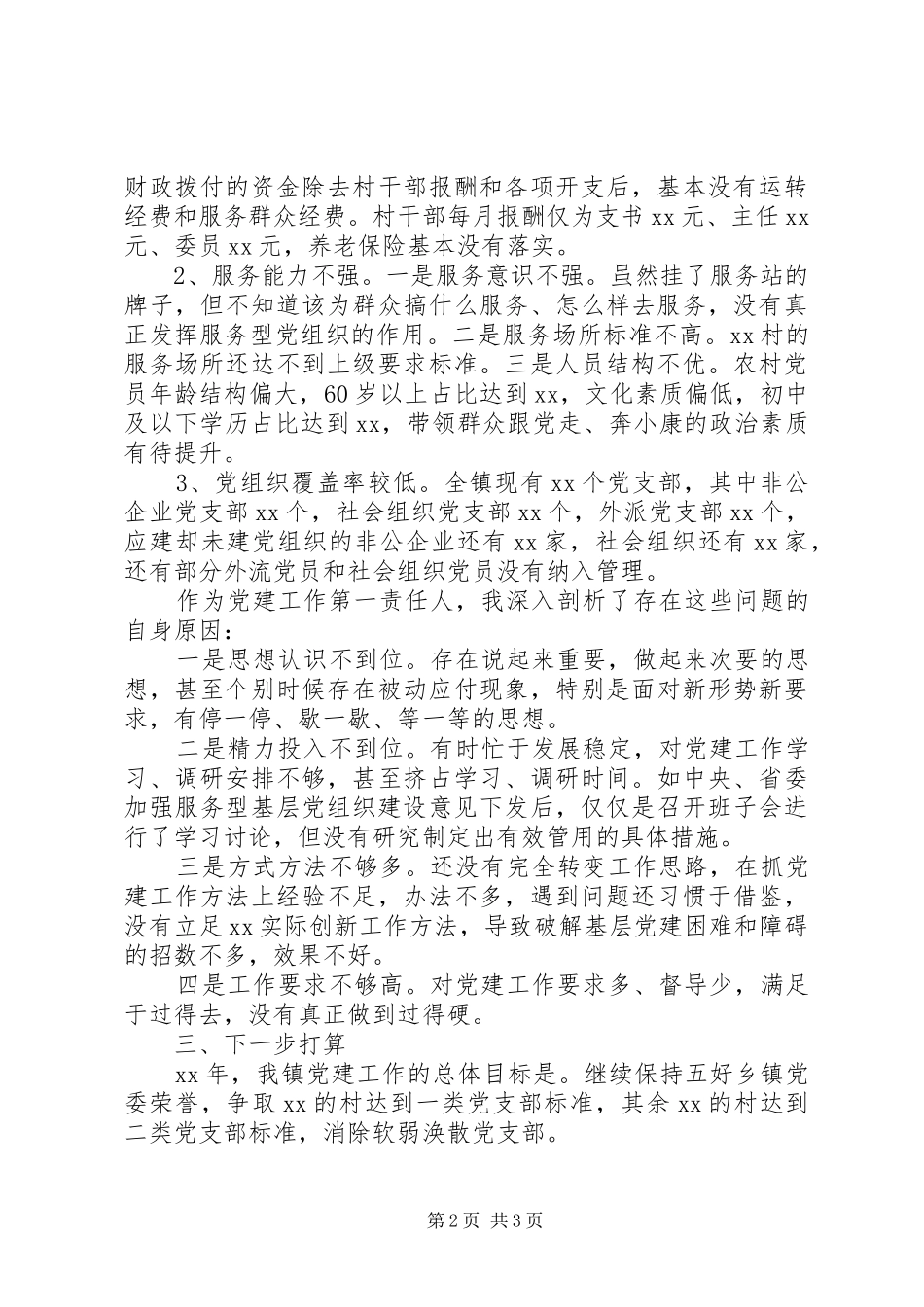 乡镇党委书记抓党建述职报告_第2页