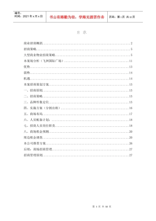 某国际广场招商策划书