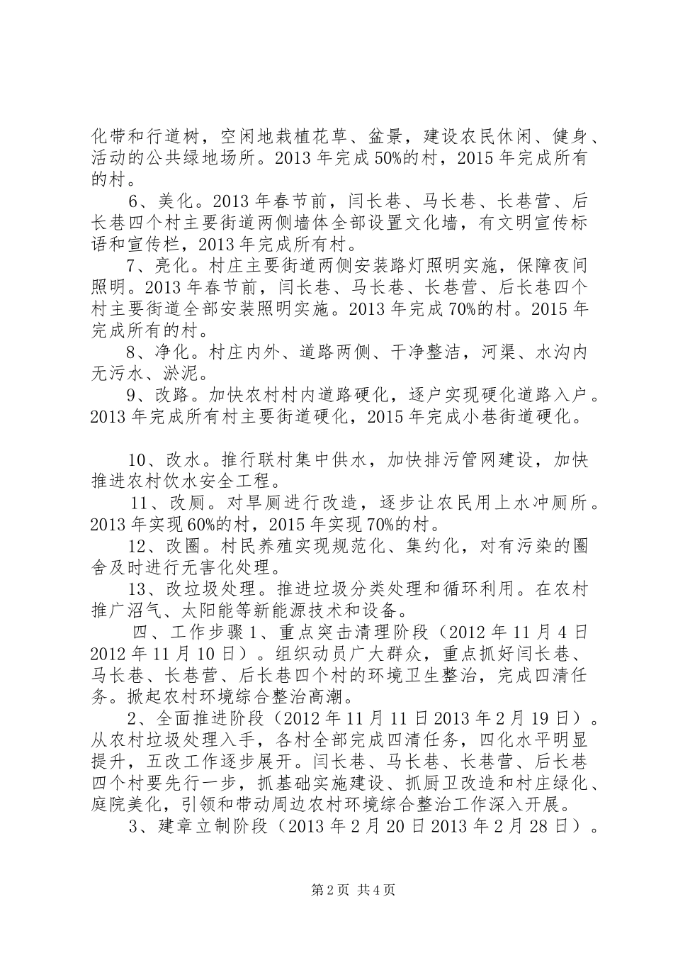 农村“四清四化五改”活动方案_第2页