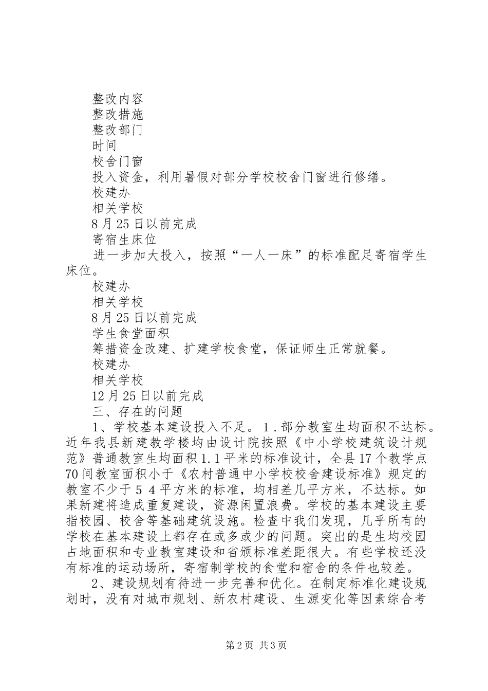 学校基本办学条件整改实施方案（校建办）_第2页
