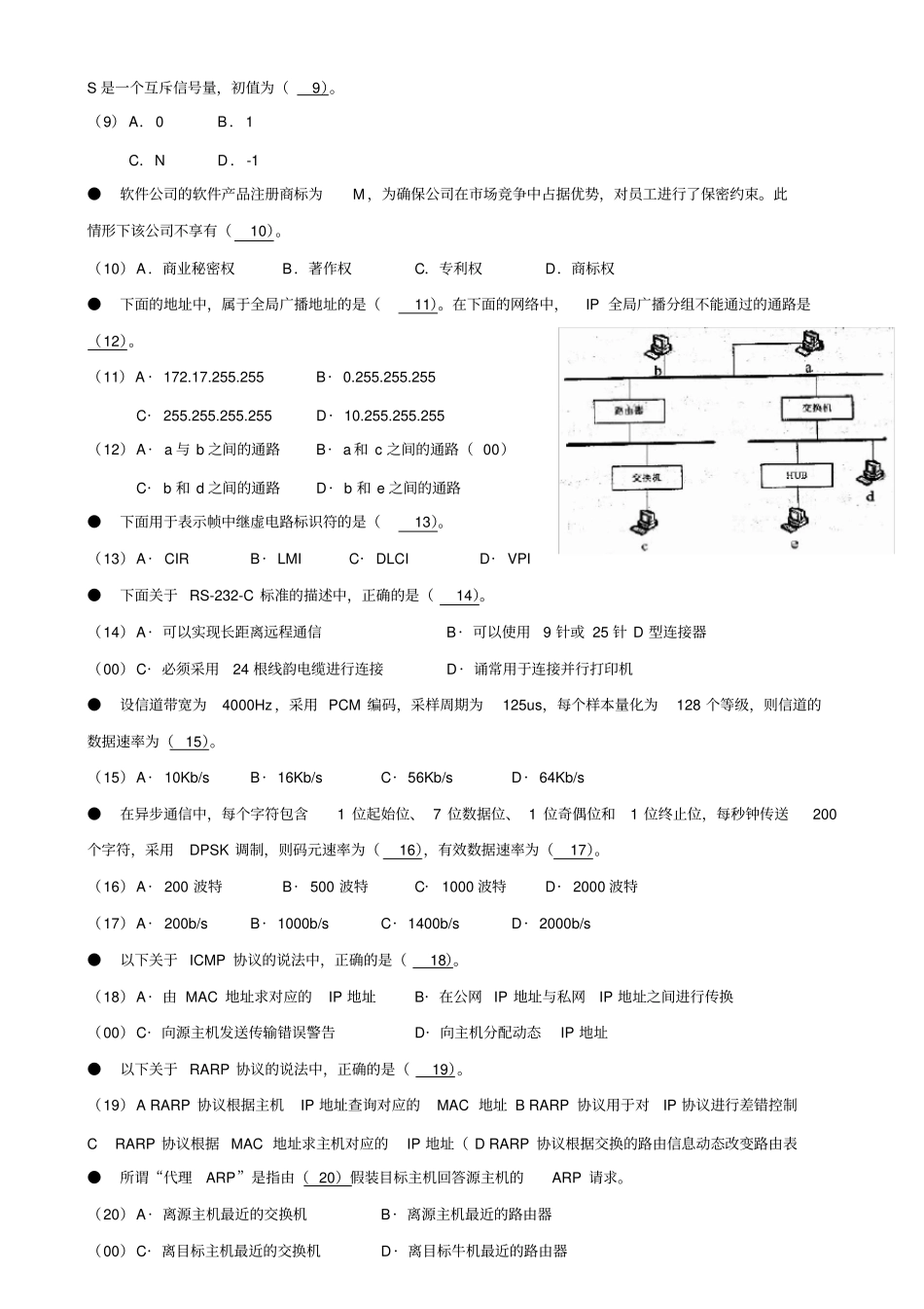 2012年下半年网络工程师上午、下午试题及答案详解_第2页