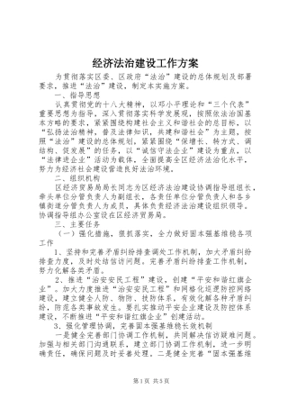 经济法治建设工作实施方案