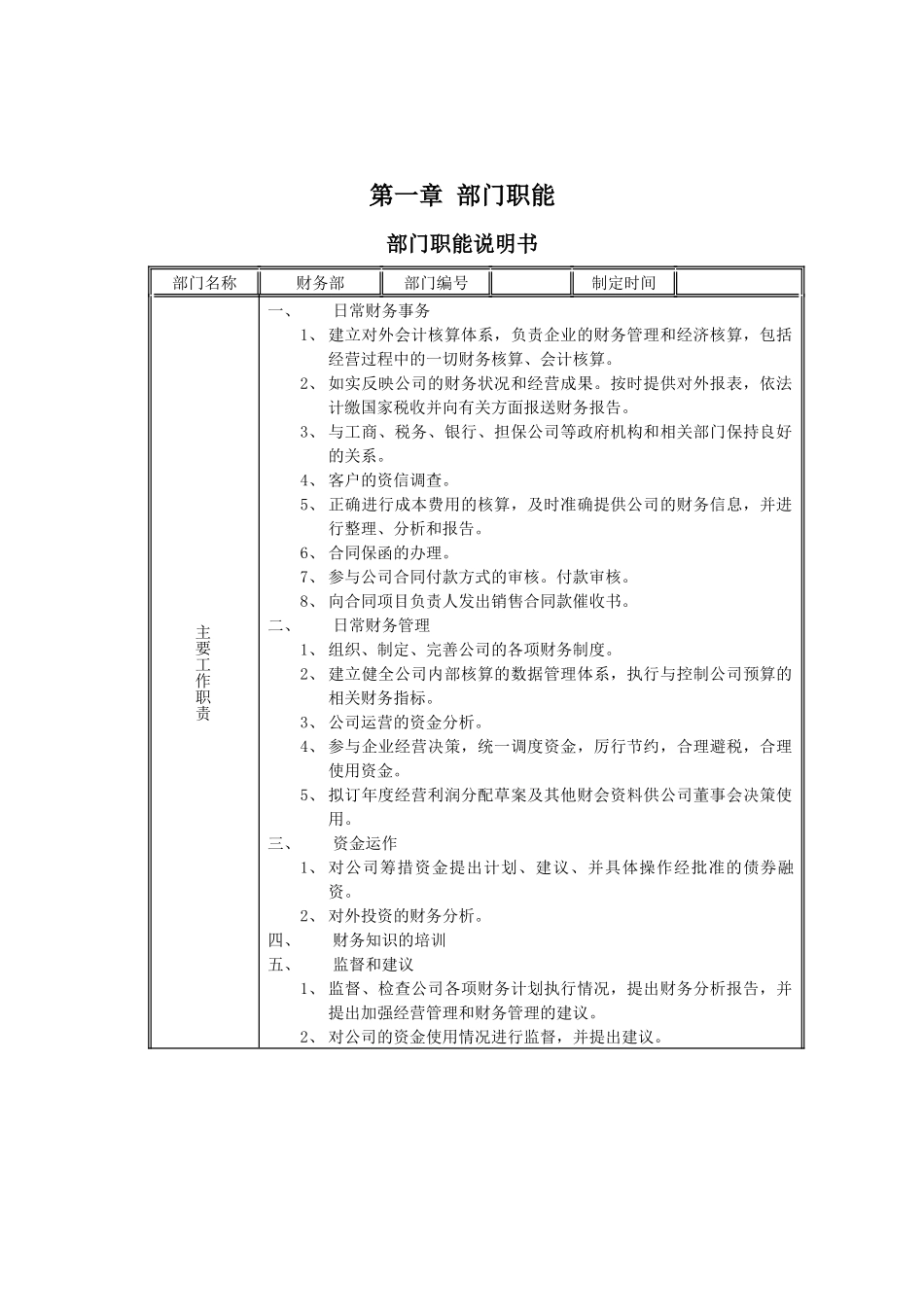 某商业管理公司财务部部门管理手册_第2页