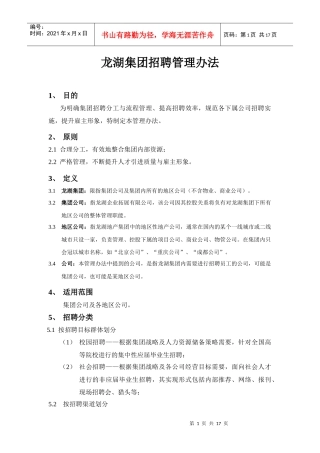 某地产集团招聘管理办法