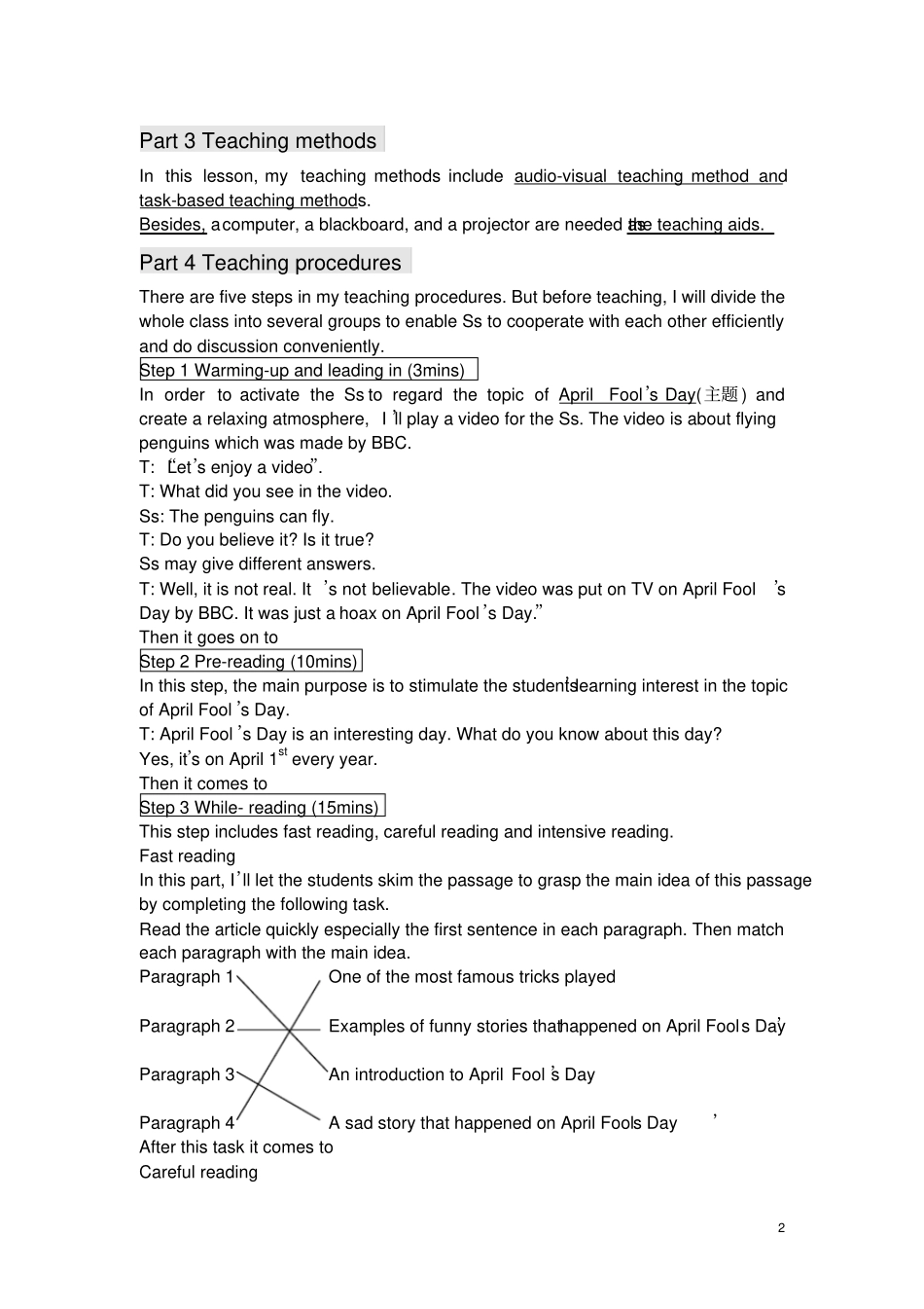 (完整word版)说课稿unit12lifeisfulloftheunexpected2b_第2页