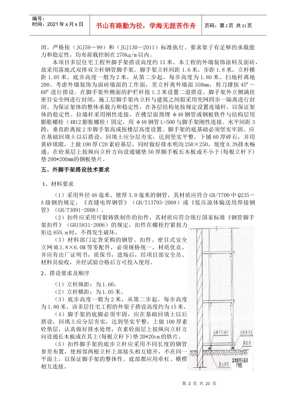 某地块商品项目工程落地脚手架施工方案_第2页