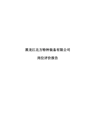 某咨询—北方特种装备0427岗位评价报告终稿